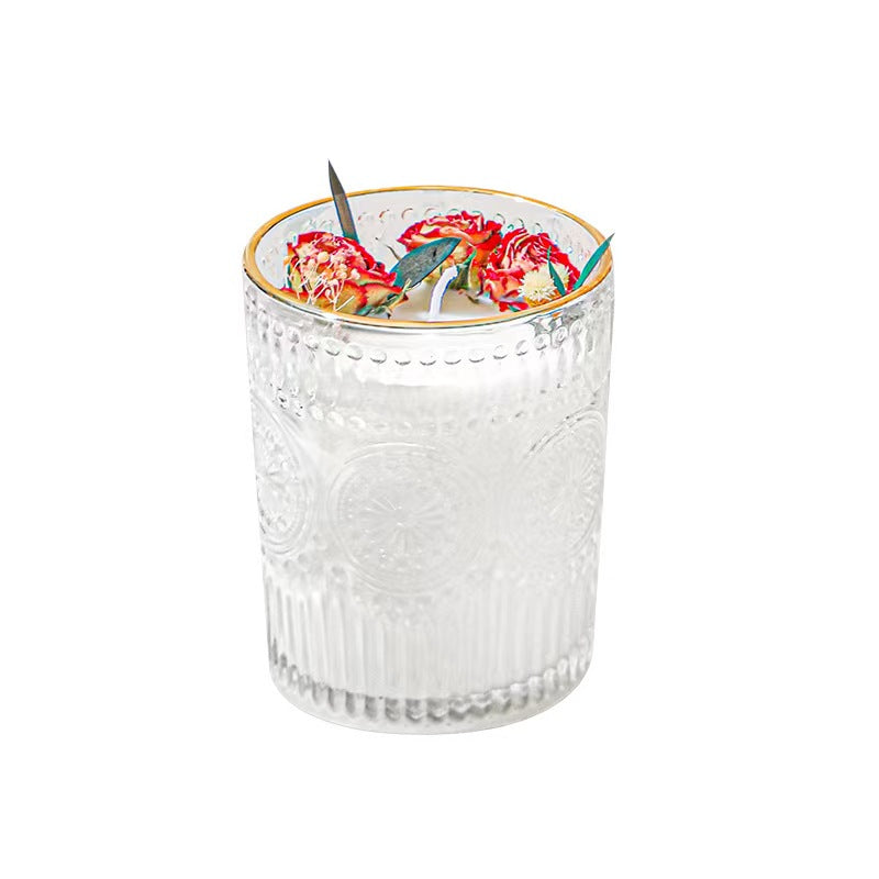 Embossed Flower Cup Soy Wax Scented Candle