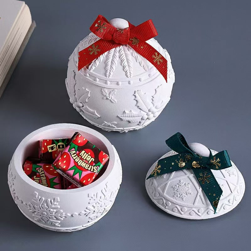 Christmas Bauble Storage Box Silicone Mold DIY Plaster Casting Mold Ornament Shape Craft Mold Holiday Decoration Tool