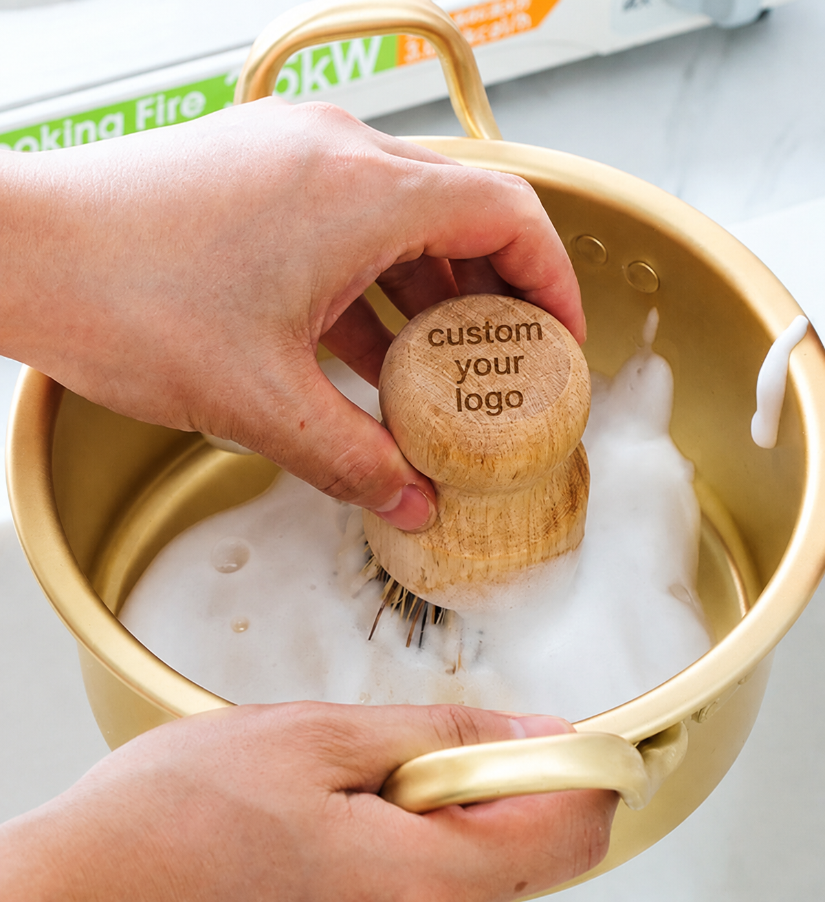 Personalized Dish Brush | Custom Logo Kitchen Cleaning Tool