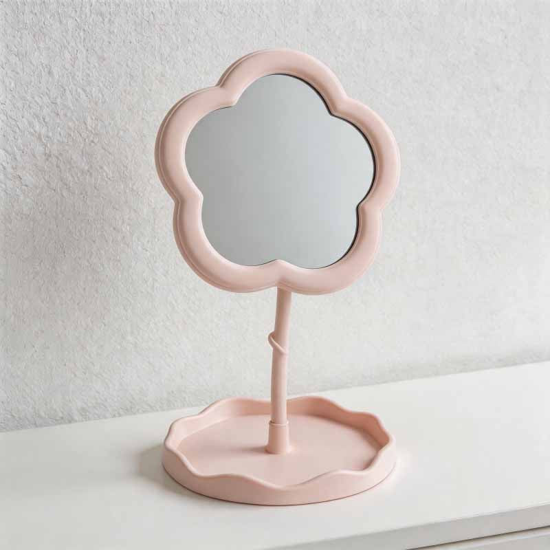 Flower Vanity Mirror- With Storage Tray & 360° Rotation