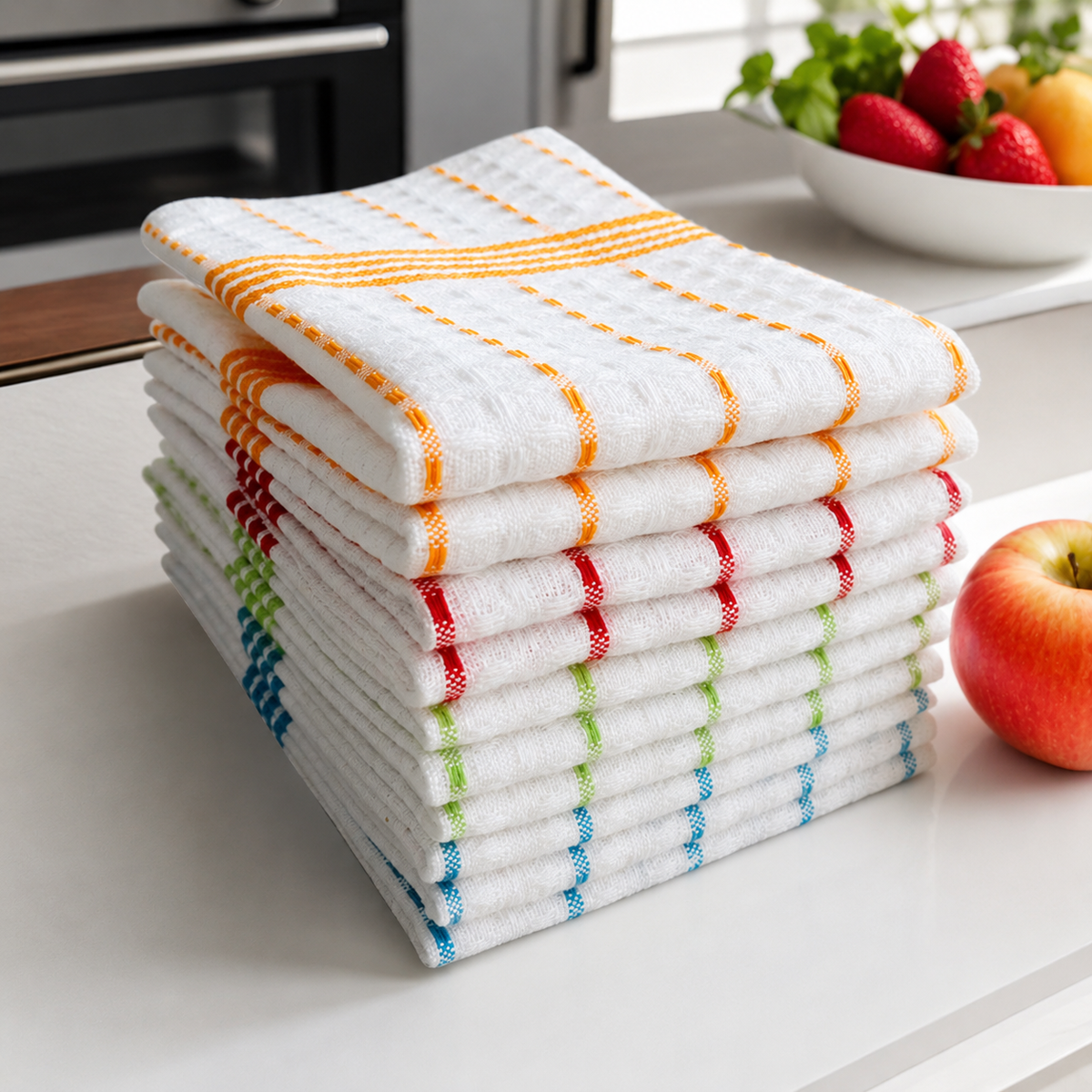Cotton Waffle Dish Cloth Set, 30 x 30 cm Kitchen Cleaning Towels, 10 pcs