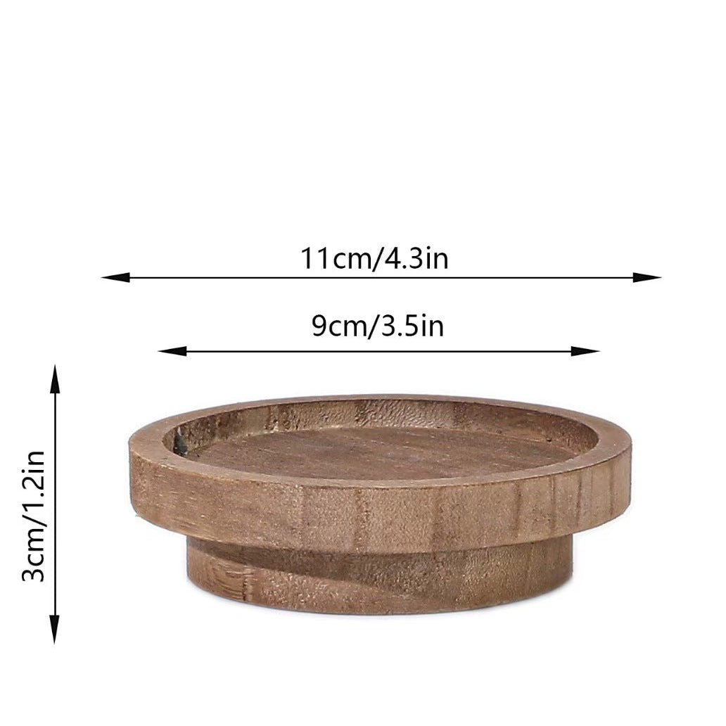 Natural Wood Candle Tray Rustic Decor Base