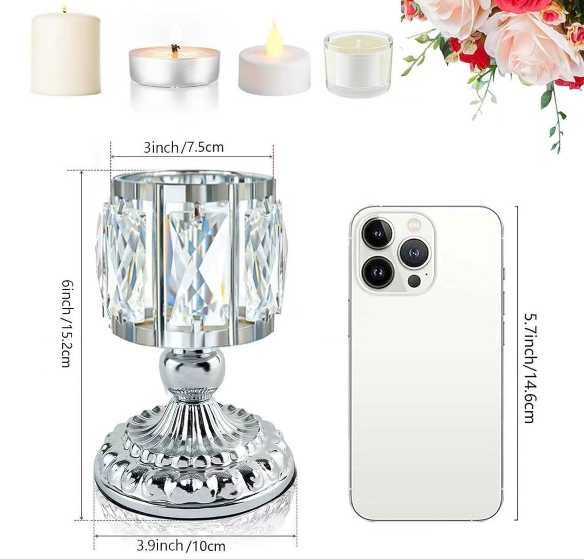 Candle Cup Candleholder Iron Decor Set, Home Accent