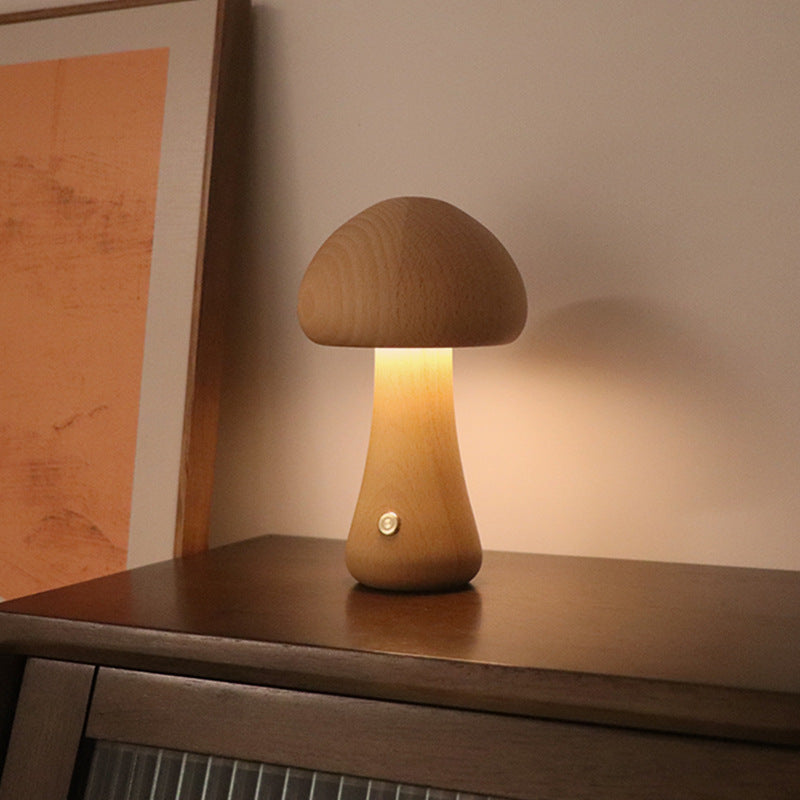 Ins Mushroom Night Light – Touch LED Bedside Ambient Lamp
