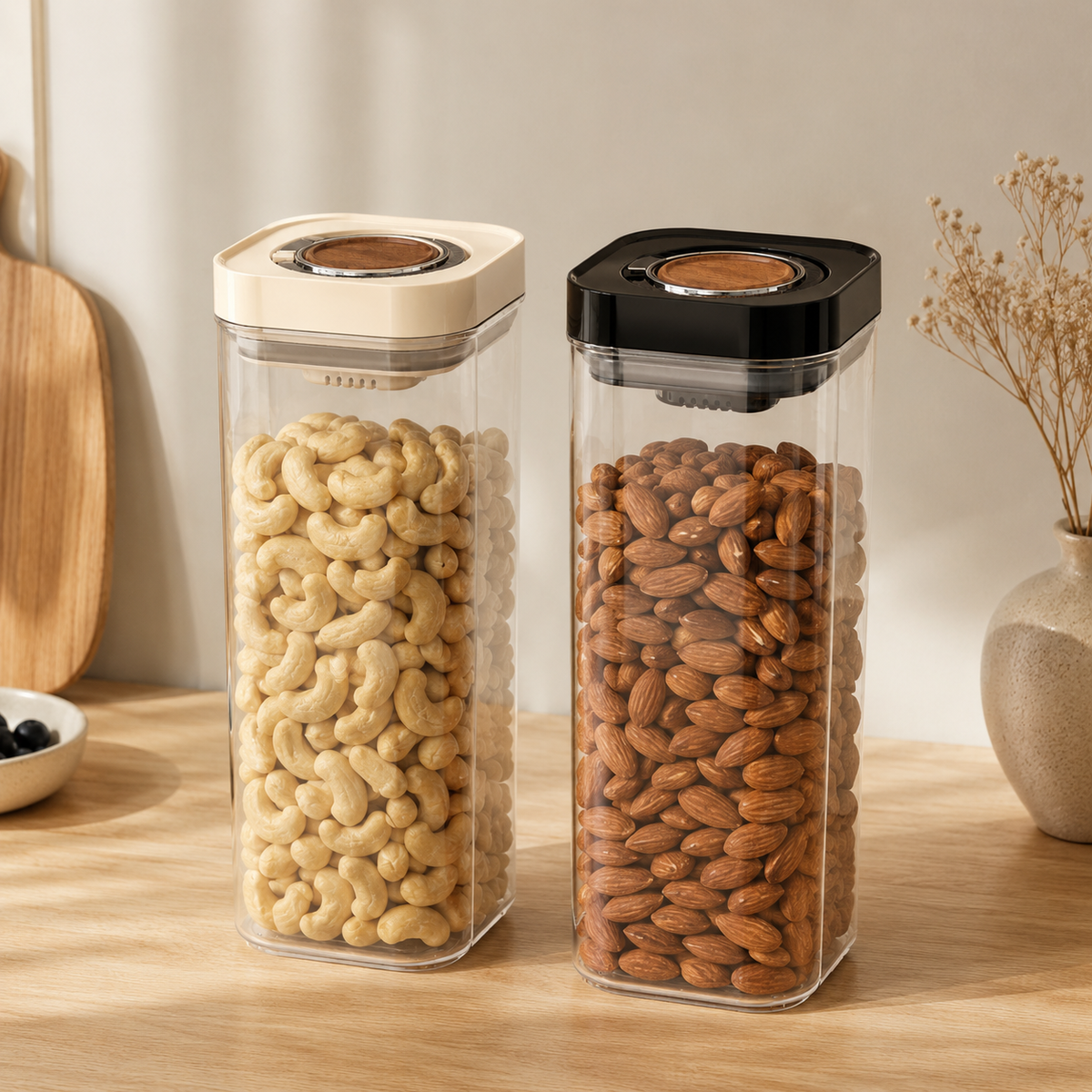 2300ml Press Seal Food Storage Container Large Capacity Kitchen Airtight Storage Jar