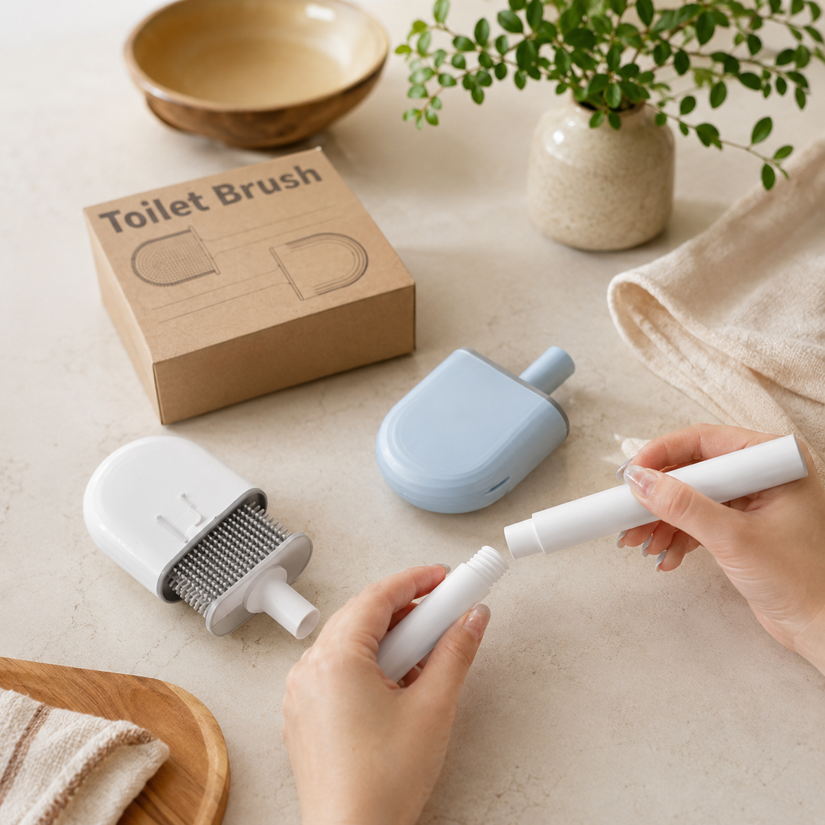 Wall-Mounted Silicone Toilet Cleaning Brush, Flexible Bathroom Gap Cleaning Tool