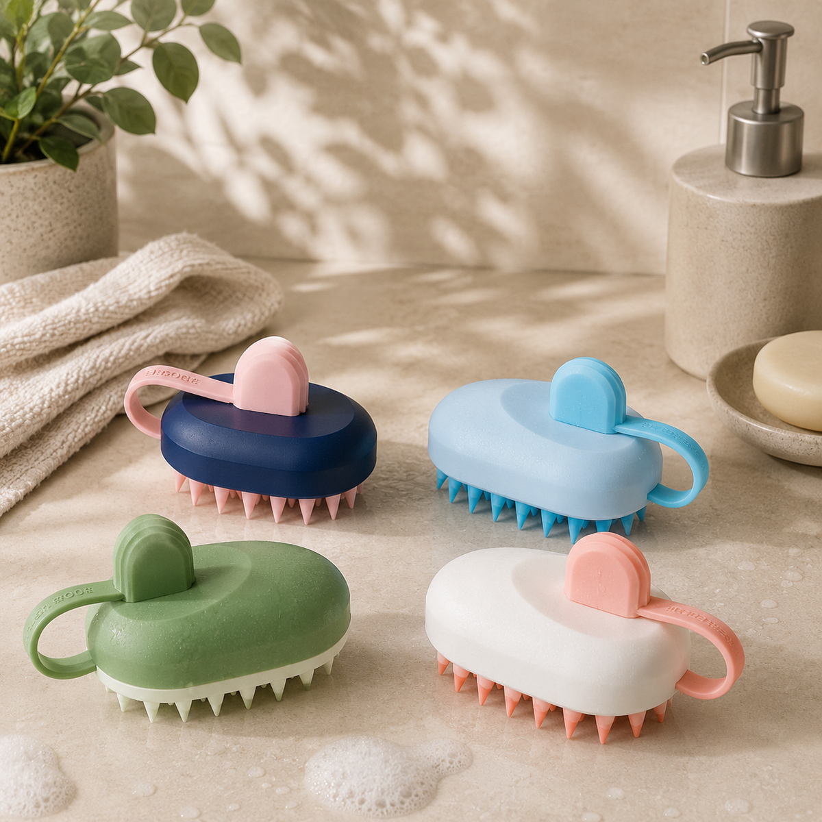 Silicone Scalp Massager Shampoo Brush, Wet & Dry Hair Care Tool