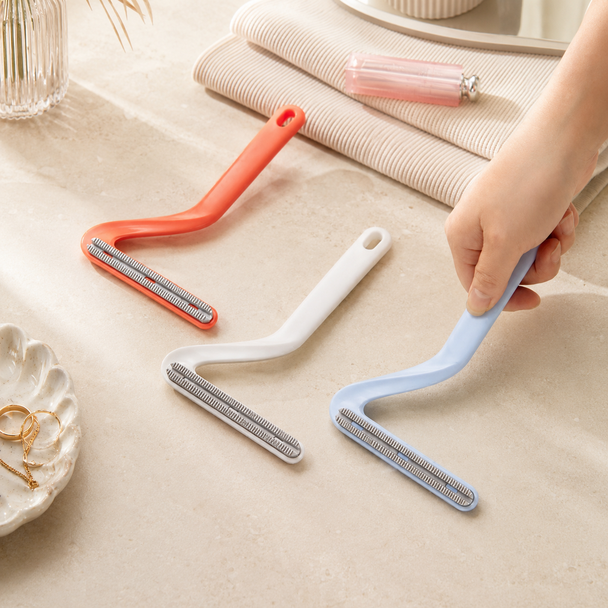 Double-Sided Lint & Pet Hair Remover Brush, Static Clothes Cleaner Tool