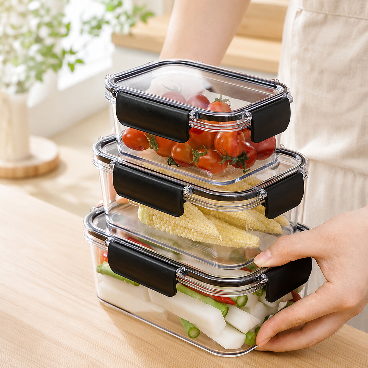 Food Grade Fresh Keeping Box, Transparent Refrigerator Storage & Meal Prep Container