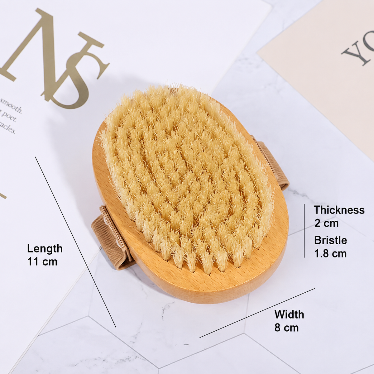 Natural Boar Bristle Exfoliating Dry Body Brush