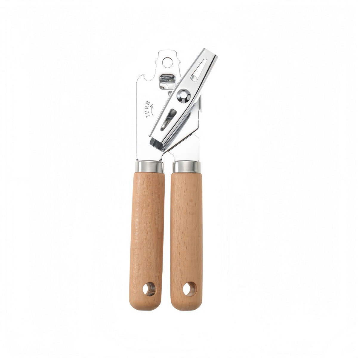 Multifunction Stainless Steel Can Opener & Bottle Opener with Wooden Handle