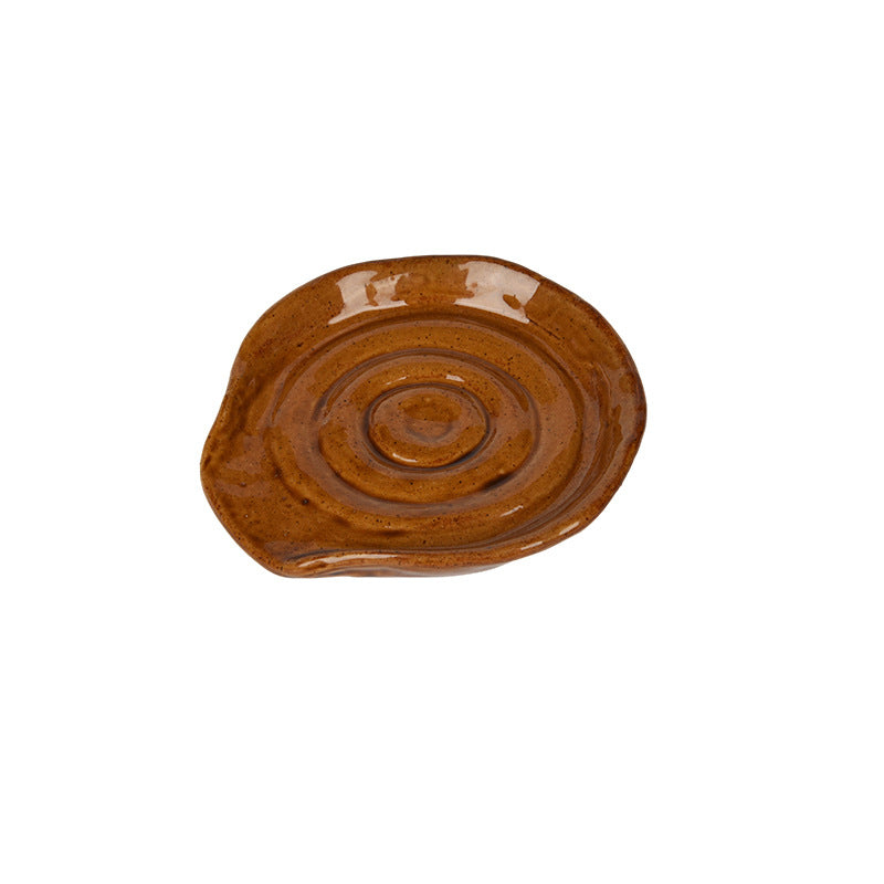 Stoneware Spoon Rest – Reactive Glaze Ceramic Spoon Holder for Kitchen Countertop