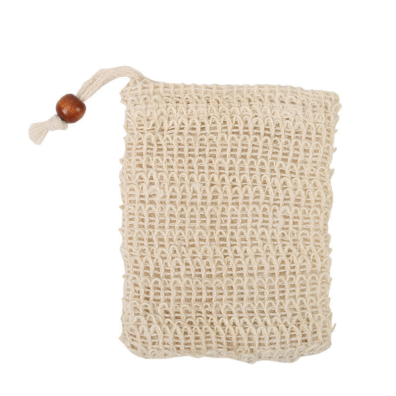 Cotton Linen Soap Saver Pouch, 2-in-1 Shower Foaming Net & Storage Bag