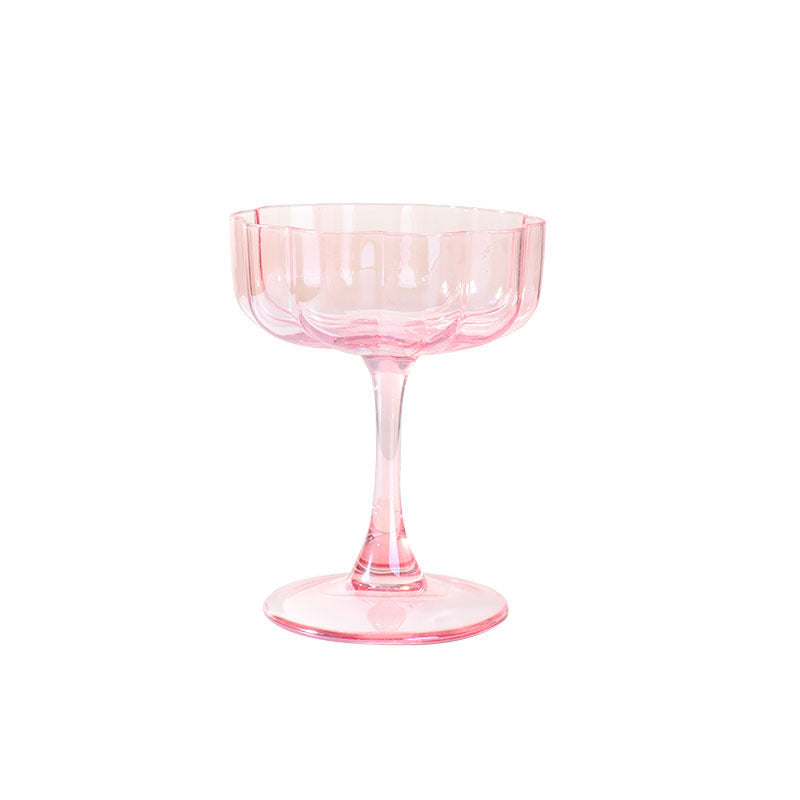 French-Inspired Petal Stemmed Glass – Elegant Champagne, Wine & Dessert Goblet