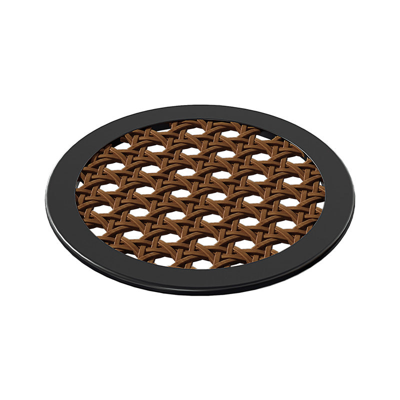 Rattan‑Style Round Silicone Coaster Set, 4 pieces Heat‑Resistant Table Coaster