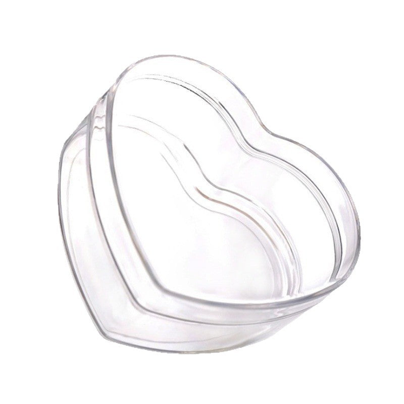 Clear Acrylic Heart-Shaped Storage Box with Lid, Small Plastic Container for Candy, Jewelry, DIY Crafts, and Gift Packaging
