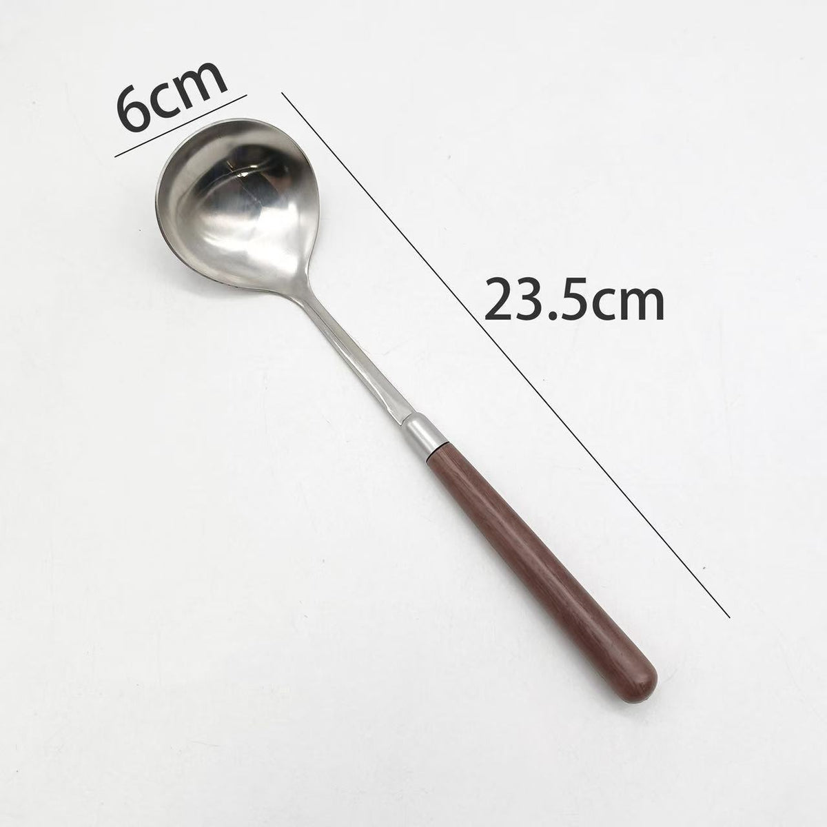 Wood Handle Stainless Steel Spoon – Rustic Table Spoon with Natural Walnut Style Handle for Coffee, Desserts & Dining