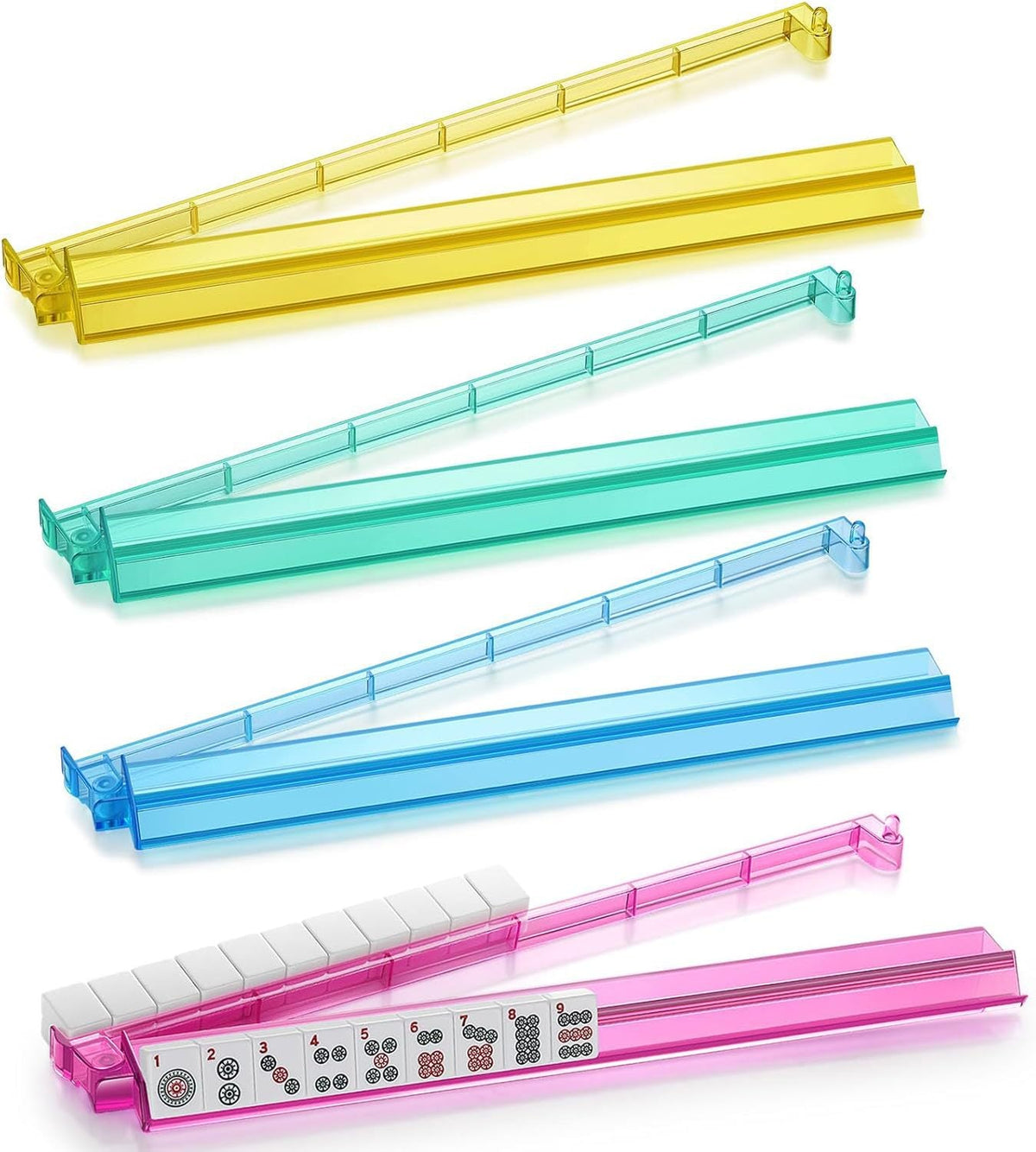 Thickened Mahjong Push Rack – 18 Inch Portable Transparent Tile Ruler for American Mahjong