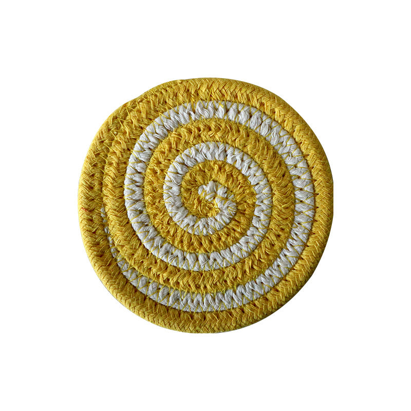 Handwoven Cotton Rope Coaster, Thick Spiral Heat-Resistant Table Mat