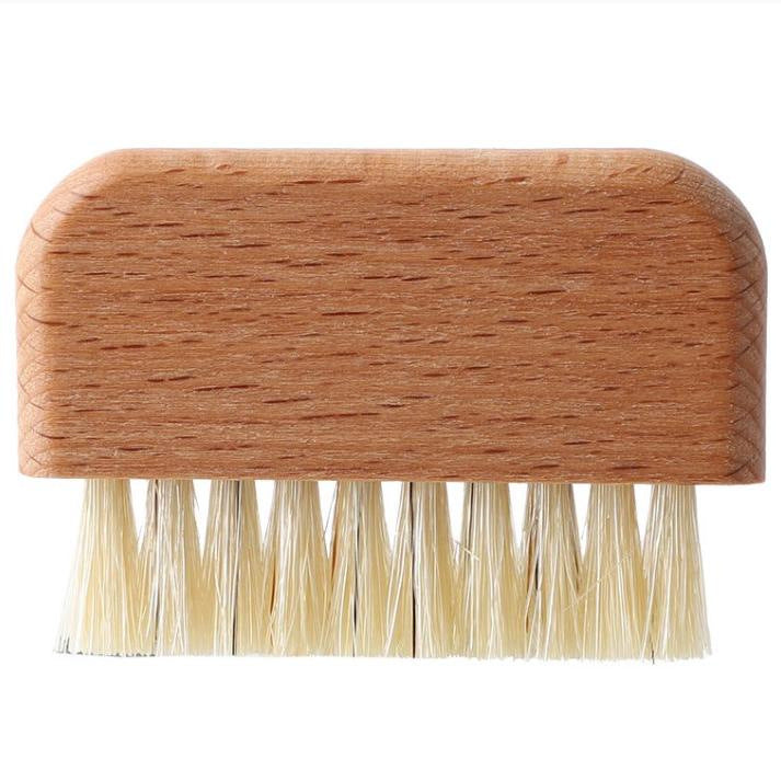 Solid Wood Nail Brush with Pure Boar Bristles, Heavy-Duty Cleaning Brush
