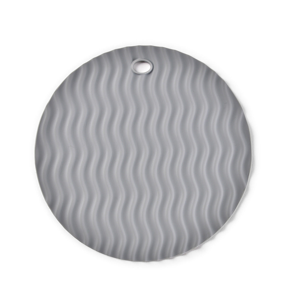 Wavy Textured Round Silicone Trivet, Multi‑Purpose Heat‑Resistant Pot & Cup Mat