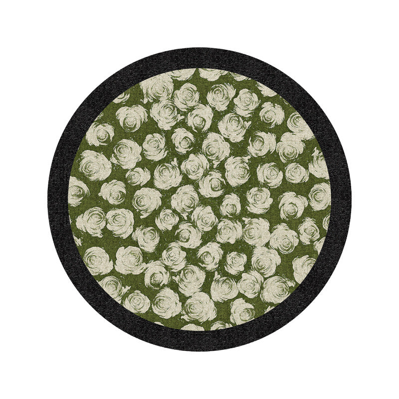 Round Floral Placemat – Green Botanical Table Mat