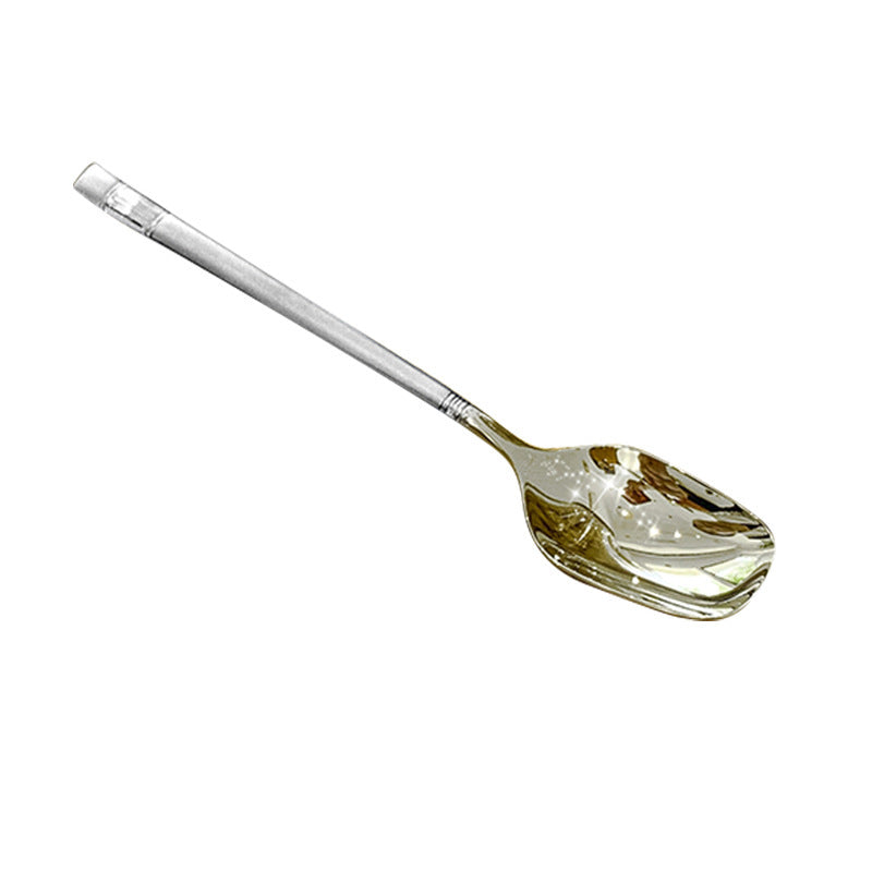 Modern Stainless Steel Spoon – Square Bowl Coffee & Dessert Spoon with Matte Handle for Home, Café & Dining