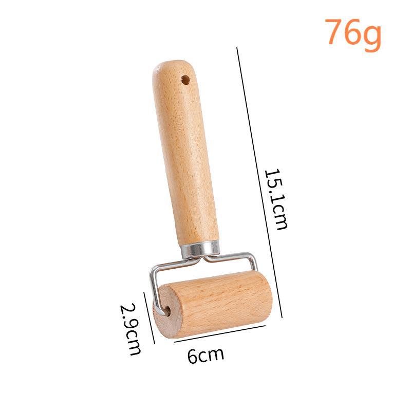 Beechwood Rolling Pin with Rotating Roller, Double-Handled Dough Roller for Pizza, Pie Crust, Cookies, Pasta, and Bakery Use