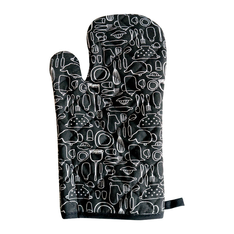 Kitchen Oven Mitt Set, Heat-Resistant Baking Gloves and Pads
