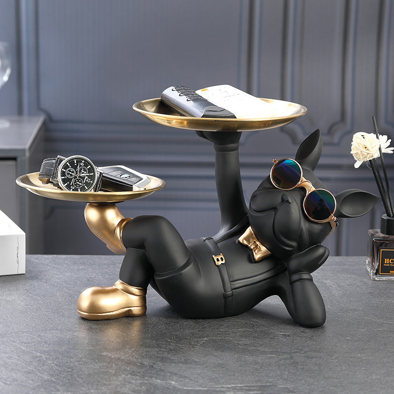 French Bulldog Key Holder Tray – Entryway Organizer Decorative Sculpture