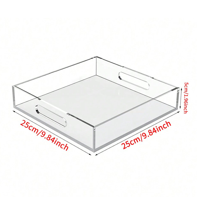 Acrylic Vanity Tray with Handles – Bathroom & Countertop Organizer