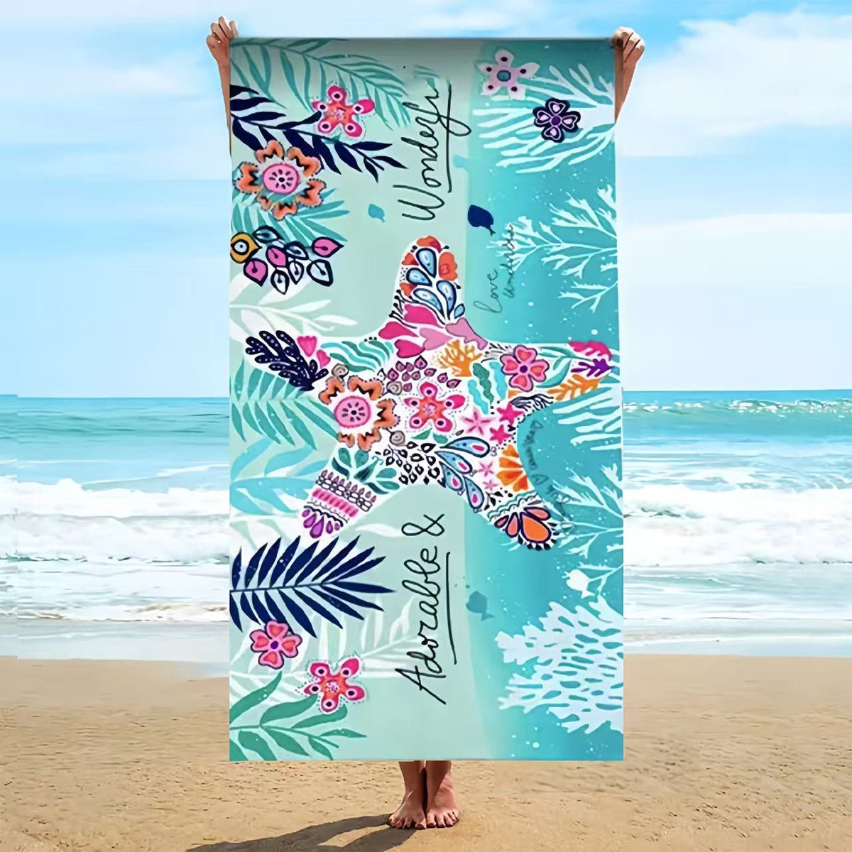 Travel Friendly Microfiber Beach Shawl Towel Lightweight Quick Dry Absorbent Bath & Pool Wrap
