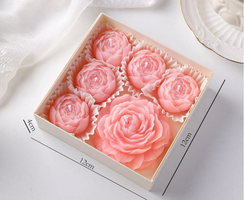 Peony Flower Scented Candle Set