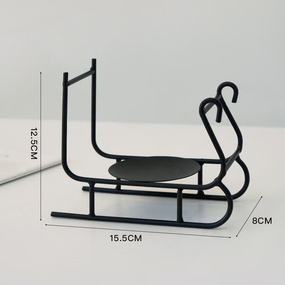 Sleigh Candleholder Creative Iron Decor Piece