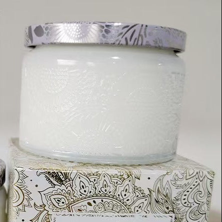 Luxury Embossed Glass Soy Candle