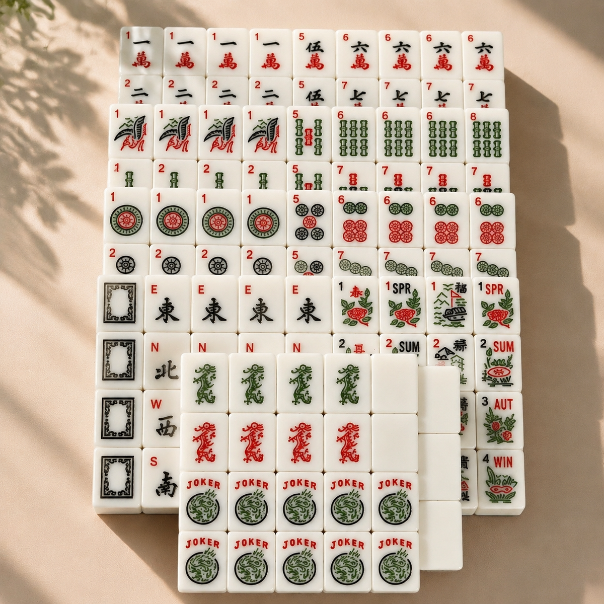 American Mahjong Set – 166 Acrylic Tiles for Classic Mahjong Play