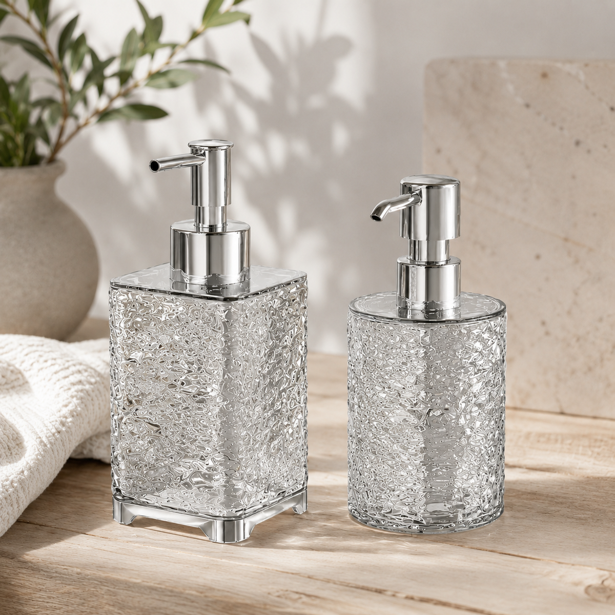 Ocean Ripple Foaming Dispenser Bottle, Luxury Wave Texture Soap Foam Pump, Refillable Bathroom Skincare Container