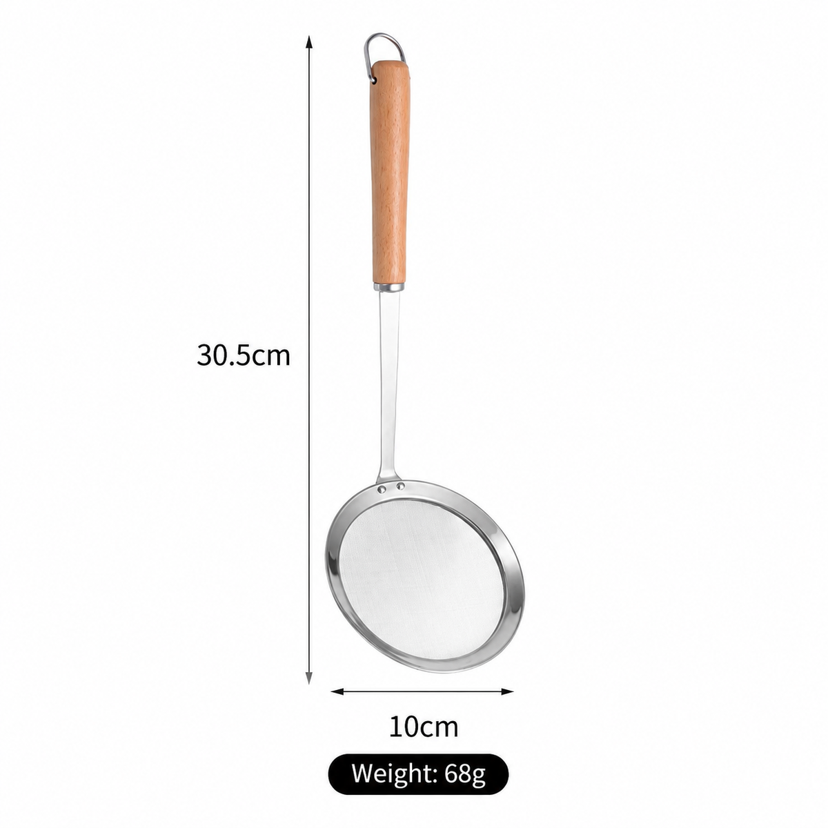 Stainless Steel Mesh Strainer Skimmer, Fine Mesh Oil Filter Ladle for Frying, Soups, Juices, and Tea – Durable & Rust-Proof