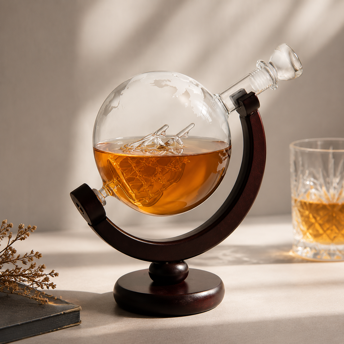 Sailboat Glass Whiskey Decanter – Decorative Liquor Bottle Gift