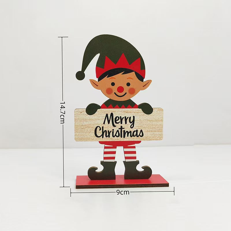 Wood Christmas Table Decor DIY Scene Display Ornament