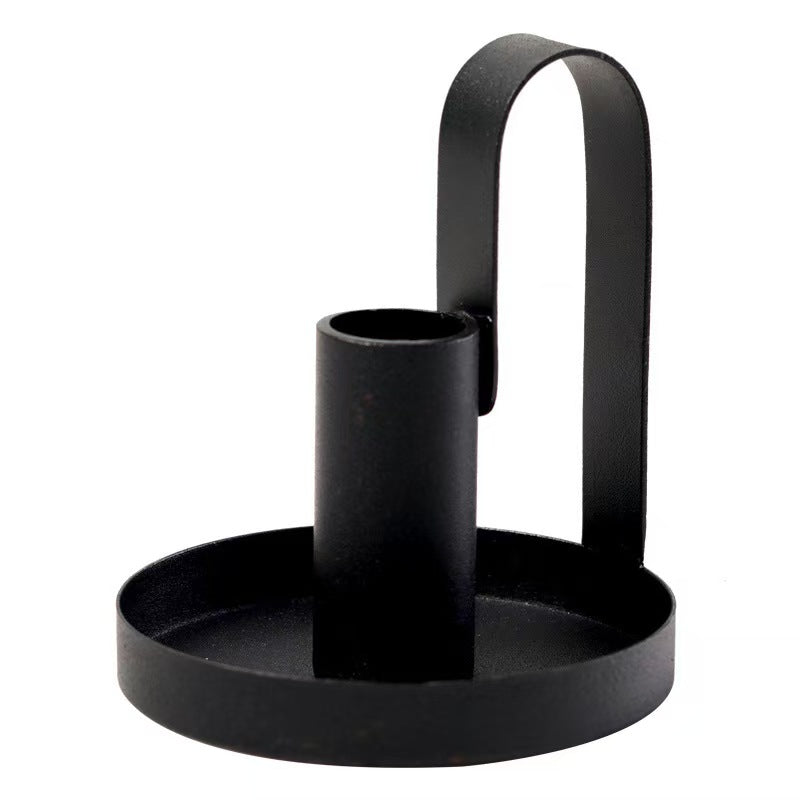Handheld Single Head Candleholder Craft Decor, Iron Art
