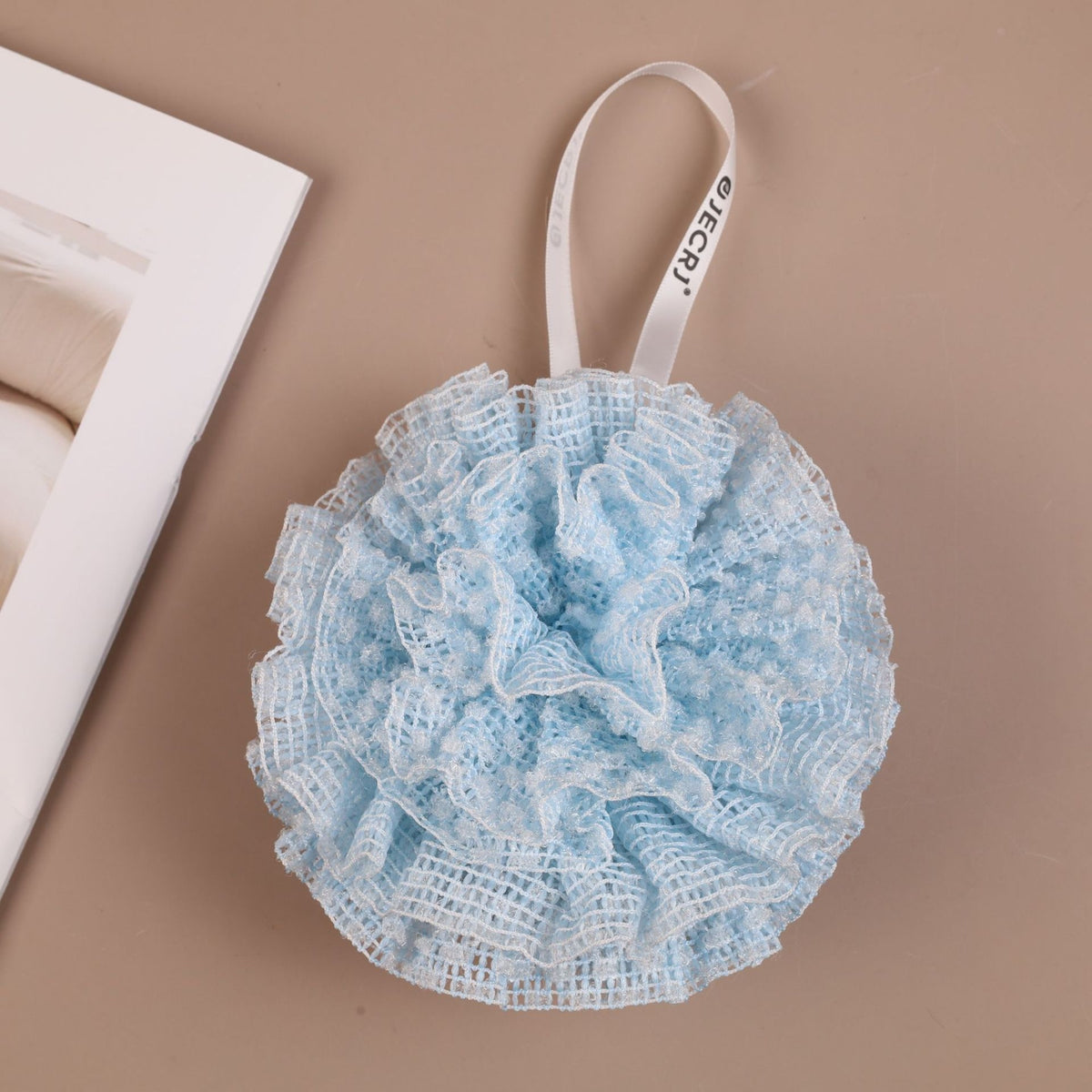 Large Mesh Bath Loofah – Soft Exfoliating Nylon Shower Sponge with Hanging Loop