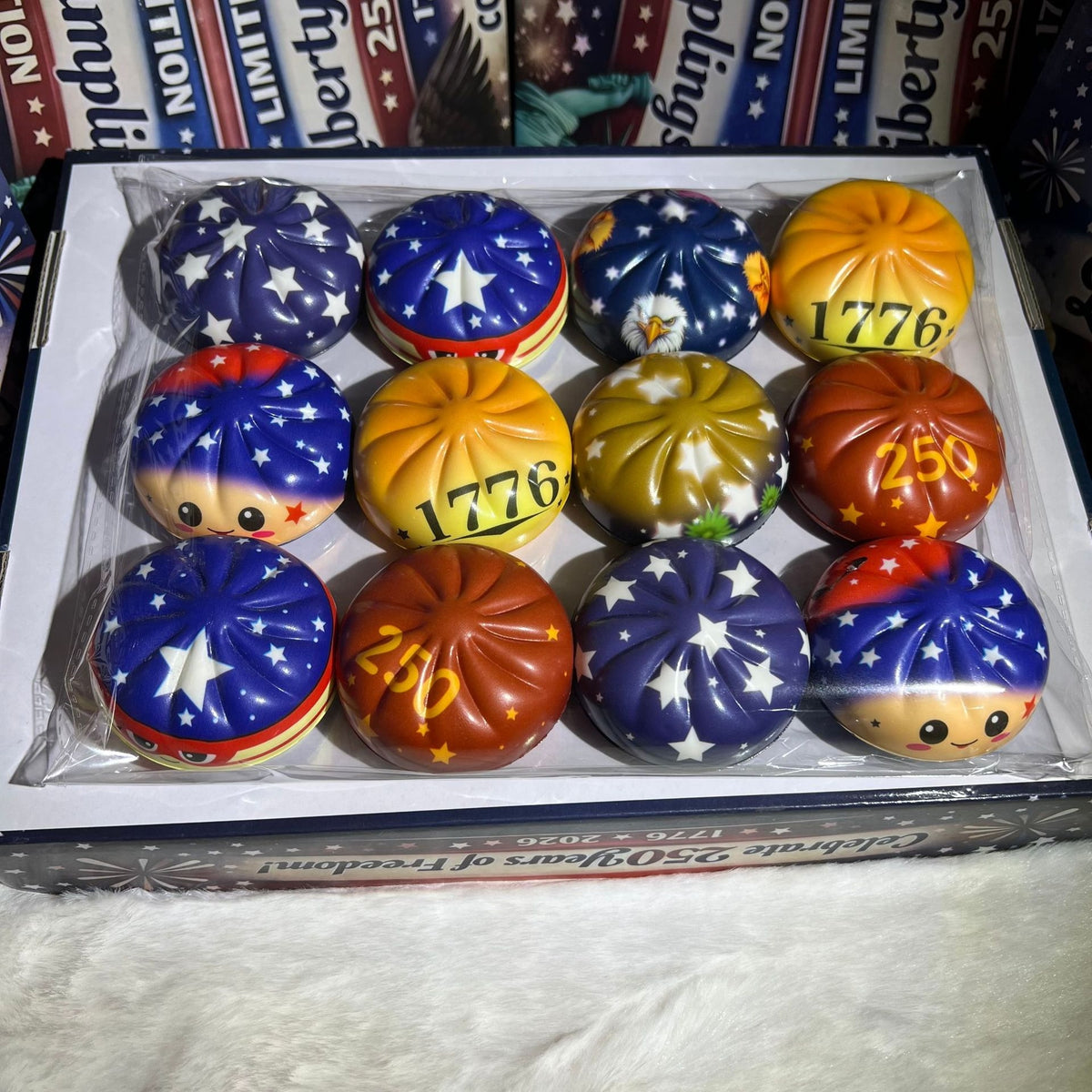 Independence Day Slow Rising Squeeze Toys – Patriotic Stress Relief Squishy Toys for Kids & Adults