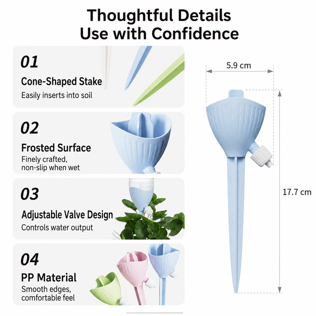 Automatic Plant Waterer – Adjustable Drip Irrigation Device for Potted Plants, Self Watering System with Bottle Adapter for Home Garden