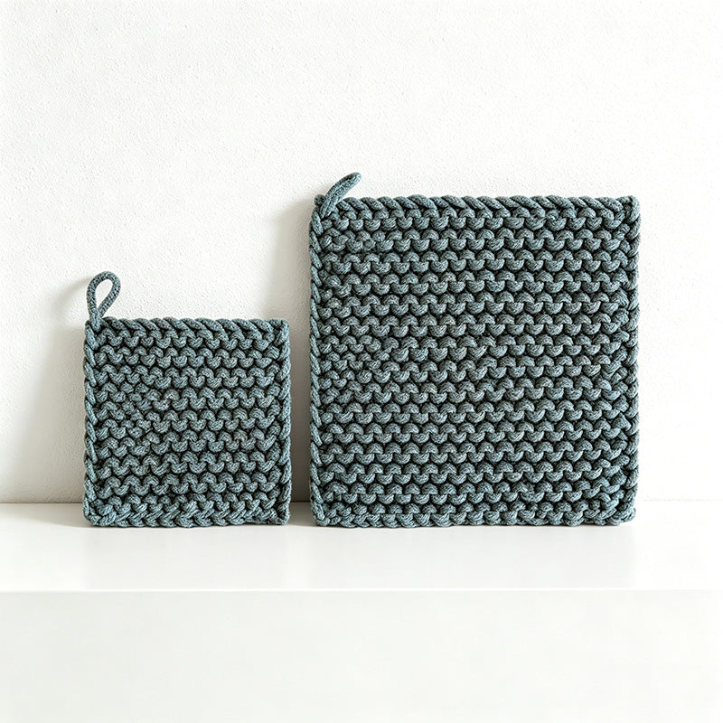 Japandi Woven Trivet – Minimalist Cotton Rope Heat Mat