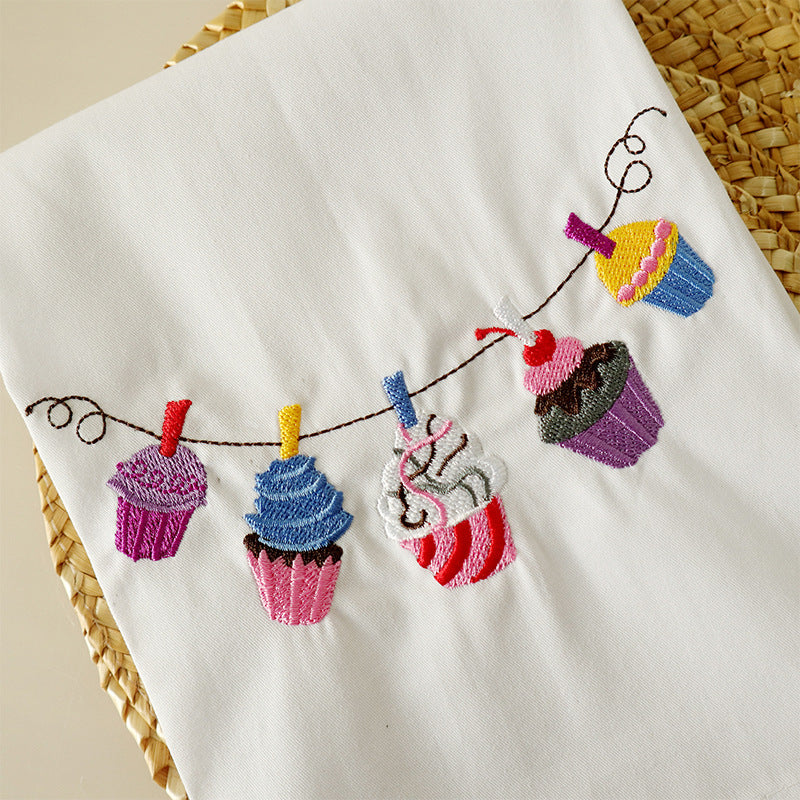 White Embroidered Napkin, Tea Towel and Food Styling Cloth