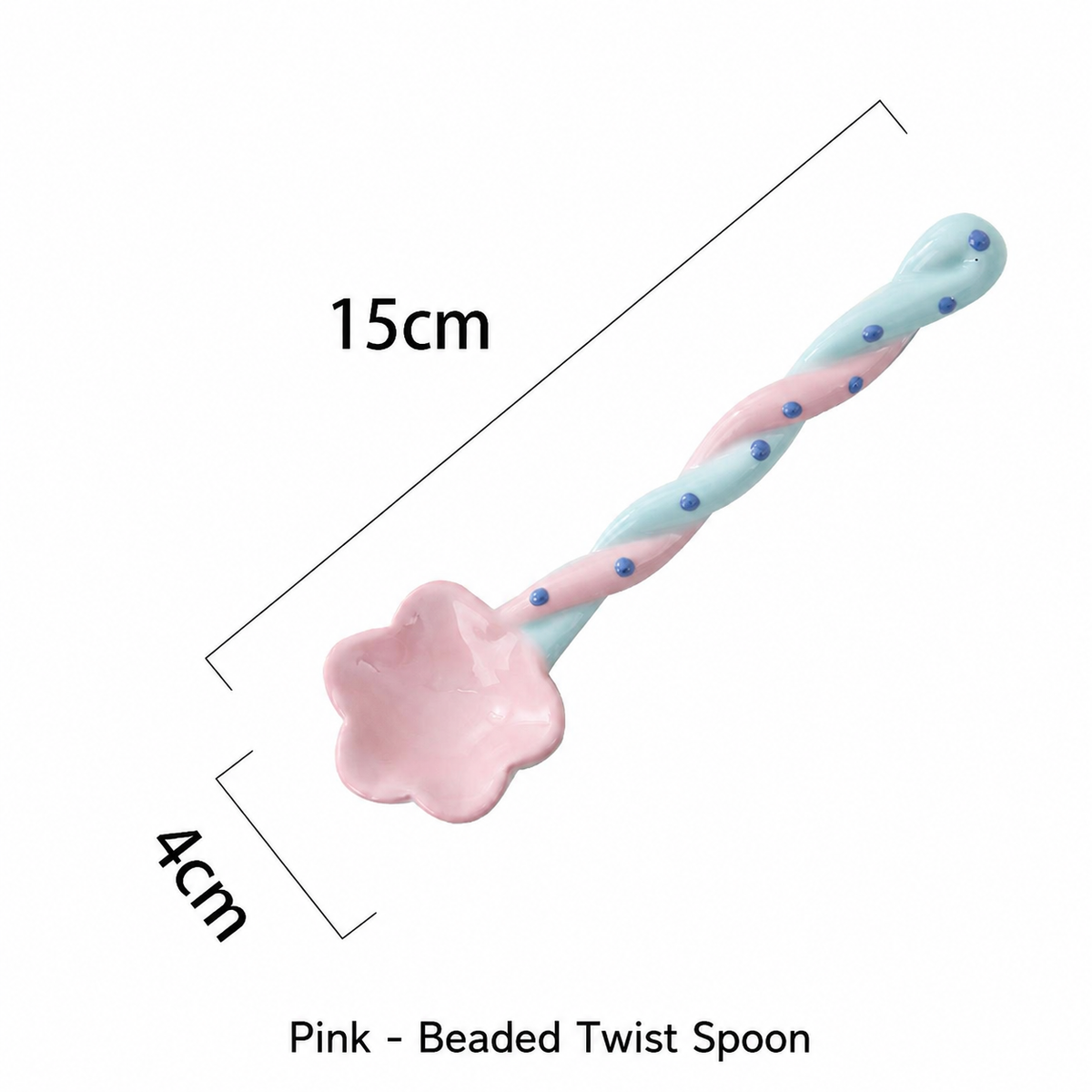 Ceramic Flower Spoon – Cute Twisted Handle Dessert Spoon for Kitchen & Dining
