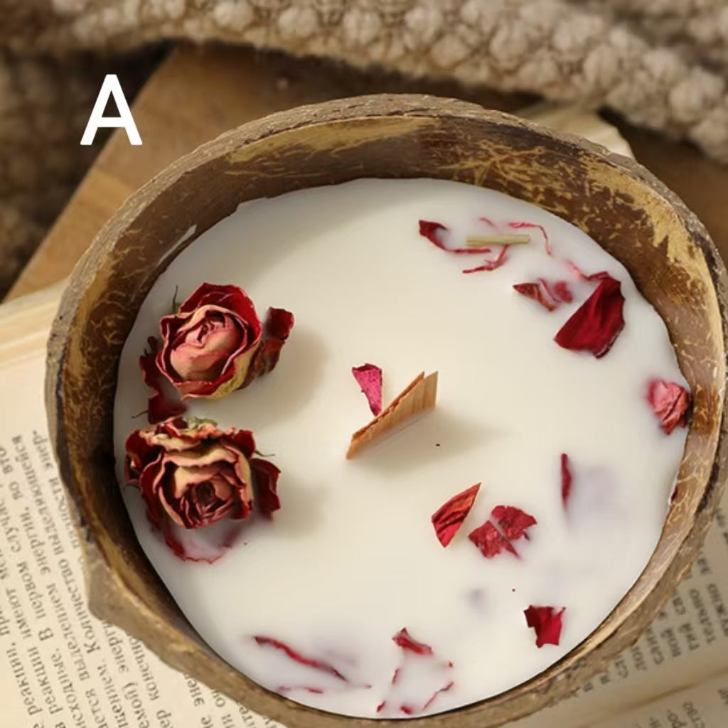 Dried Flower Coconut Bowl Candle