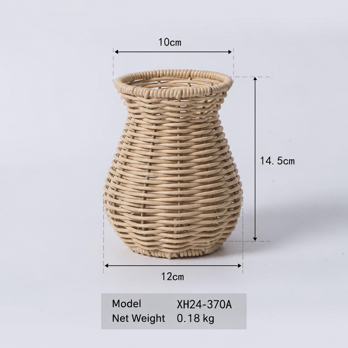 Handwoven Rattan Vase – Wicker Flower Pot Basket for Dried Flowers, Floral Arrangement, Home Decor & Table Centerpiece