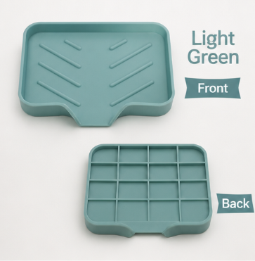 Silicone Sloped Soap Dish Holder – No-Drilling Drainage Storage Tray – Non-Slip Anti-Skid Soap Box